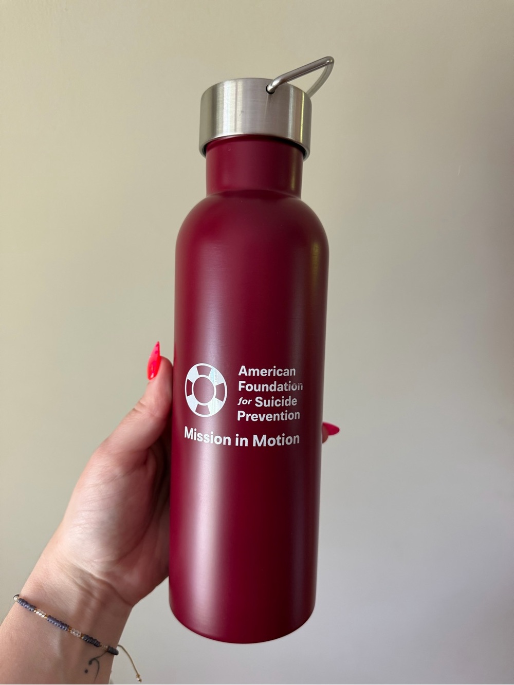 NWOT Maroon Stainless Steel Water Bottle